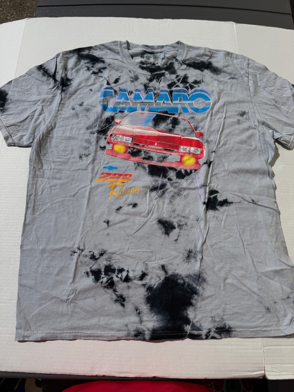 Camaro 2XL distressed graphic tie dye shirt. New